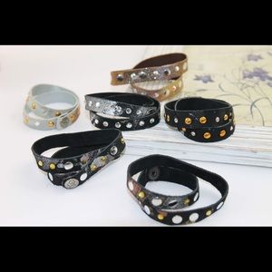 Set of 3 Leather Wrap Bracelets